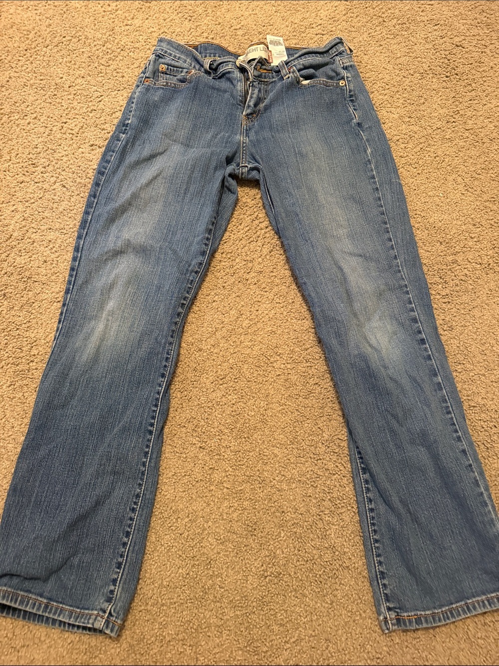 Levi's Straight Leg Denim Jeans in Dark Blue Wash - Picture 1 of 3